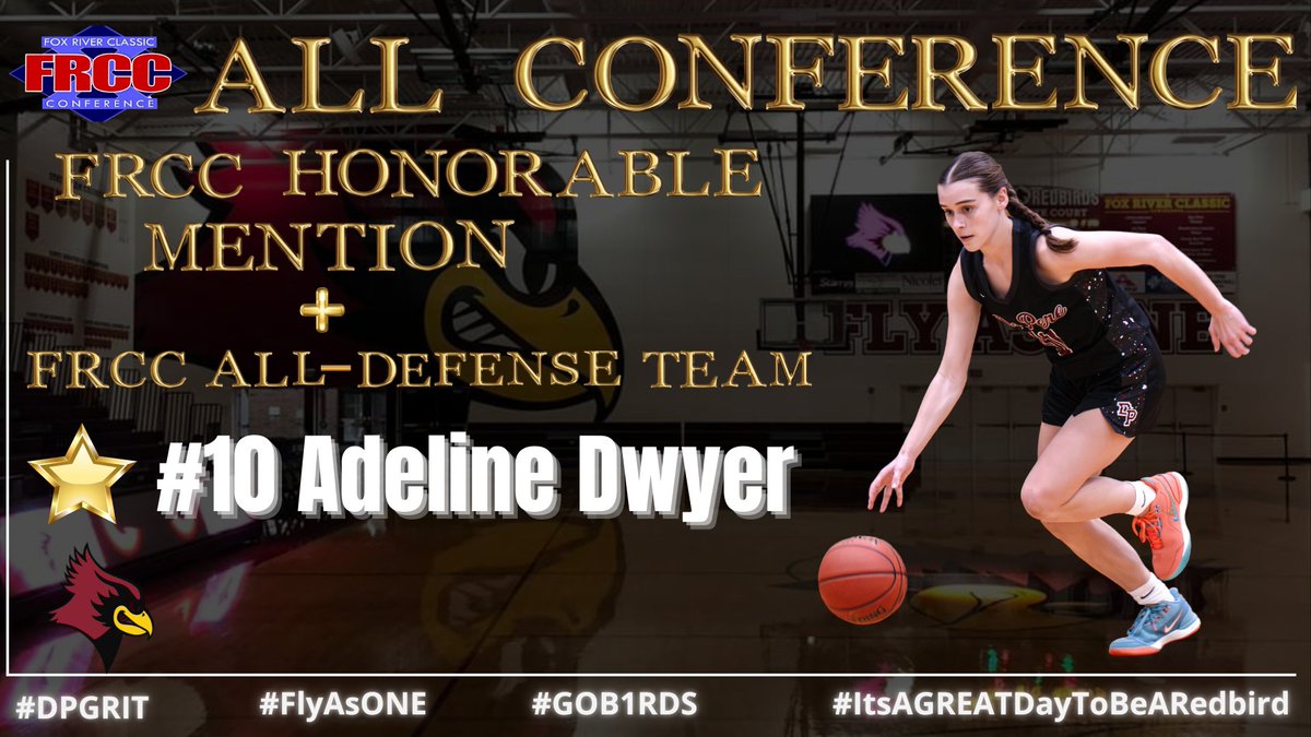 De Pere Girls BBall (@dpgirlsbb) on Twitter photo Congratulations to <a href="/adelinedwyer_/">Adeline Dwyer</a> in earning FRCC Honorable Mention All-Conference <a href="/frccathletics/">Fox River Classic Conference</a>
👏& being named to the FRCC ALL-Defense Team😤#GOB1RDS #FlyAsONE #DPGRIT #DPWAY #TeamFinance #BeWhereYourFeetAre Congratulations to <a href="/adelinedwyer_/">Adeline Dwyer</a> in earning FRCC Honorable Mention All-Conference <a href="/frccathletics/">Fox River Classic Conference</a>
👏& being named to the FRCC ALL-Defense Team😤#GOB1RDS #FlyAsONE #DPGRIT #DPWAY #TeamFinance #BeWhereYourFeetAre