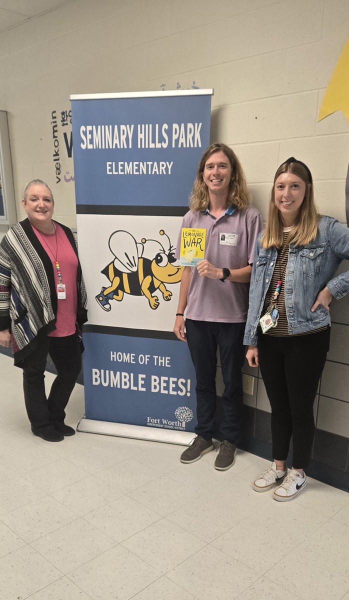 SeminaryHillsFW's tweet photo. Thank you to our Celebrity Readers who came out to read Ch. 3 of #TheLemonadeWar to and with us today. We cannot wait to see what will happen in the next chapter! #SHPisthePlacetoBEE #TXReads @CharlieGarciaFW https://t.co/Xj4RWJj3uh