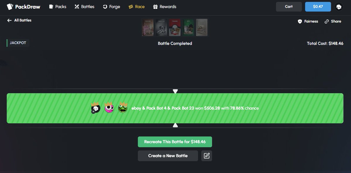 eboy's tweet photo. these battles PAIDDD on @PackDraw 
the jackpot mode snipers are out today 🫡 https://t.co/wr69Pq8j75