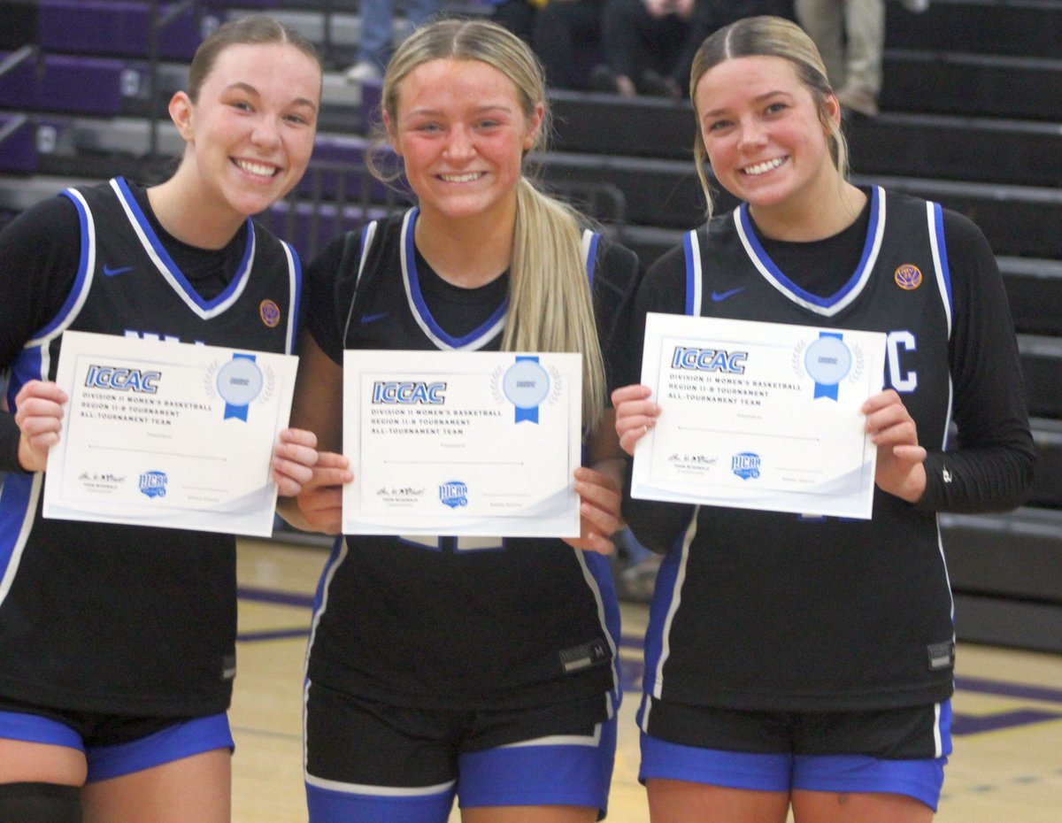 NIACC had 3 members of the NJCAA Region 11-B all-tournament team - Keeley Steele, Reggi Spotts and tournament MVP Tori Miller.