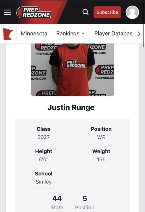 JustinRunge84's tweet image. thank you for the ranking! @OJW_Scouting @PrepRedzoneMN 
@CoachLozano__ 
@Simley_Football
