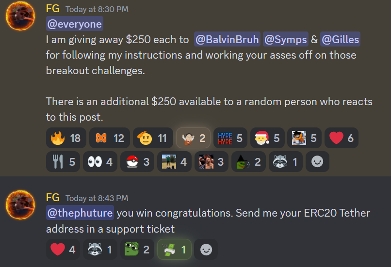 Congratulations to the winners of the $1000 giveaway. In the FG Discord we give back to the community. #empoweringtraders