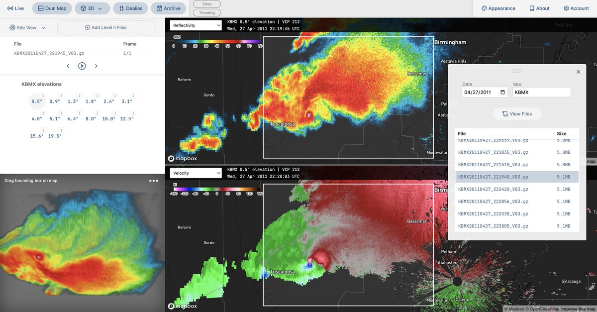 QuadWeather's tweet image. A new version of radar.quadweather.com has been launched! The site now has the ability to load sweeps as they complete. It also has a built-in historical archive. Join the launch beta from your new account page for access!