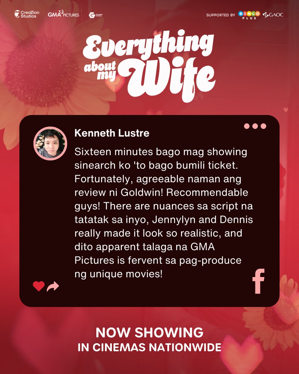 wearecreazions's tweet photo. SHOWING in cinemas nationwide!
TICKETS HERE: https://t.co/CZFij2E4lJ

#CreaZionStudios #DenJen #DenJenSam #GMAPictures #JennylynMercado #DennisTrillo #SamMilby #EAMWNowShowing https://t.co/UY14g1lXfG