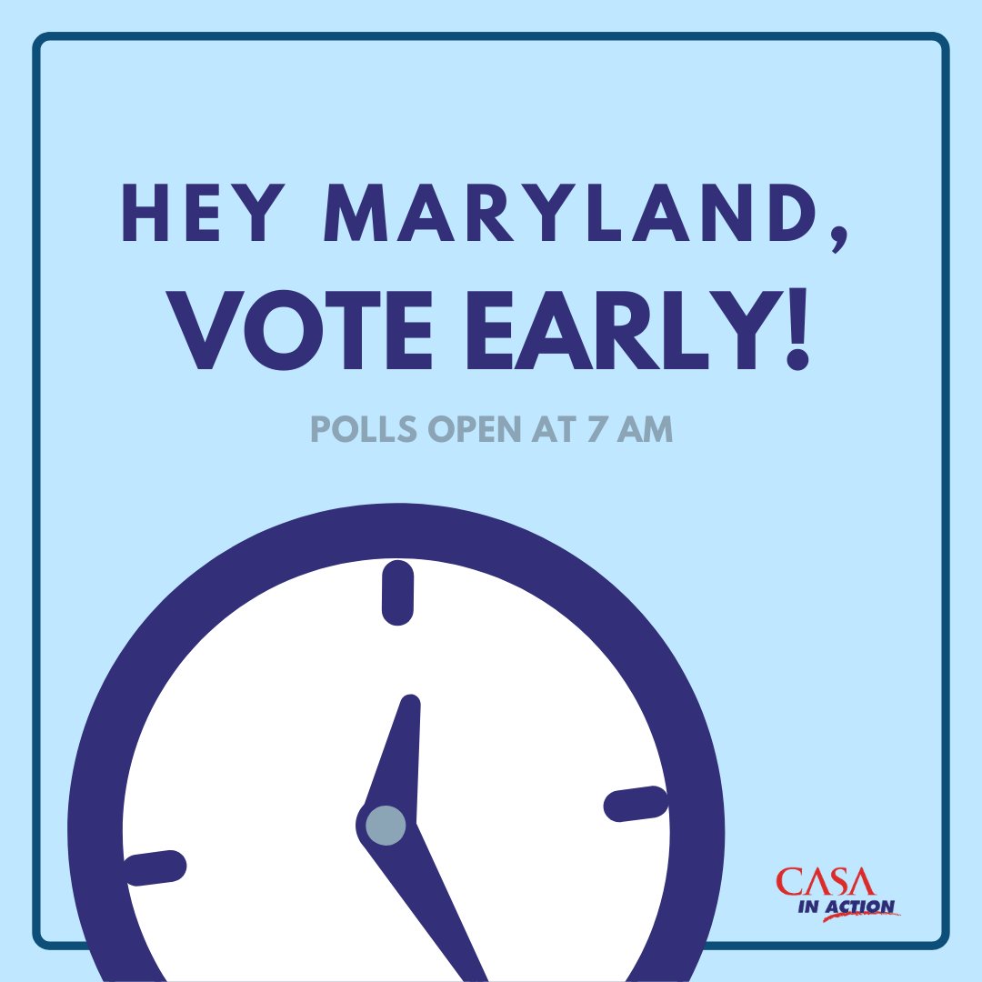 Polls are opened, and the power is in YOUR hands! Let’s show up strong, Prince George’s County! 🏆.  Find your polling place: casainaction.org/maryland/ #ElectionDay