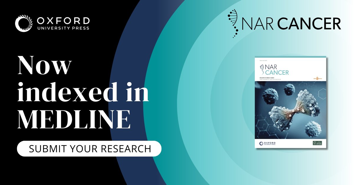 Oxford Journals (@oxfordjournals) on Twitter photo 🎉 NAR Cancer is excited to announce that they are now indexed in MEDLINE!
✅ Explore more reasons to publish with the journal here: oxford.ly/4inhtxX <a href="/NAR_Cancer_EIC/">Bill Dynan - NAR Cancer Editor</a> 🎉 NAR Cancer is excited to announce that they are now indexed in MEDLINE!
✅ Explore more reasons to publish with the journal here: oxford.ly/4inhtxX <a href="/NAR_Cancer_EIC/">Bill Dynan - NAR Cancer Editor</a>