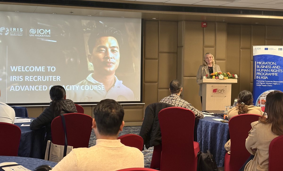 IOMnepal's tweet image. IOM Nepal, under #MBHRAsiaProgramme and #IRIS, held a 5-day ethical recruitment advanced capacity course workshop, equipping labour recruiters with practical knowledge &amp;amp; tools to promote &amp;amp; implement ethical recruitment practices within their management system.
#EthicalRecruitment