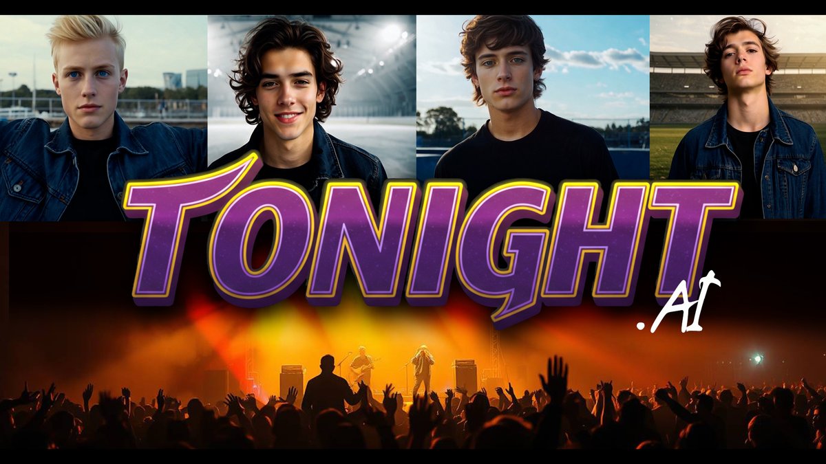 aukiman's tweet image. Fully AI-generated boy band! "Lights Out" &amp;amp; their debut "TONIGHT"  created using:

🎬 Animation: @Kling_ai
🎨 Visuals: ImageFX / @LeonardoAi_
📝 Lyrics: @osmi_ai / @GeminiApp / ChatGPT
📜 Storyboard: @osmi_ai / @GeminiApp / ChatGPT
🎶 Music: @SunoMusic 

youtube.com/watch?v=7wdUXS…