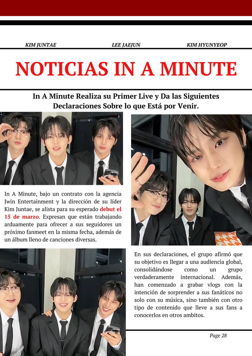🔴 ¡𝙉𝑶𝙏𝑰𝘾𝑰𝘼𝑺 𝑬𝙉 𝙐𝑵 𝑴𝙄𝑵𝙐𝑻𝙊! 🔴

—In A Minute Holds Their First Live and Shares Exciting Updates About What's Coming Next—

#인어미닛 #INAMINUTE #재준 #준태 #현엽 #OurHours #SecondsOfInAMinute