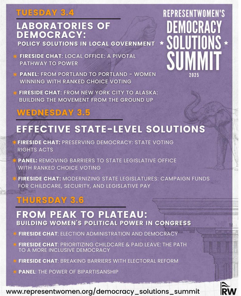 RepresentWomen (@representwomen) on Twitter photo Check out the agenda for <a href="/RepresentWomen/">RepresentWomen</a>’s 4th annual #DemocracySolutionsSummit March 4th thru 6th from 3-5pm, featuring a lineup of powerful women speakers discussing strategies to strengthen democracy — register here: us06web.zoom.us/webinar/regist… Check out the agenda for <a href="/RepresentWomen/">RepresentWomen</a>’s 4th annual #DemocracySolutionsSummit March 4th thru 6th from 3-5pm, featuring a lineup of powerful women speakers discussing strategies to strengthen democracy — register here: us06web.zoom.us/webinar/regist…
