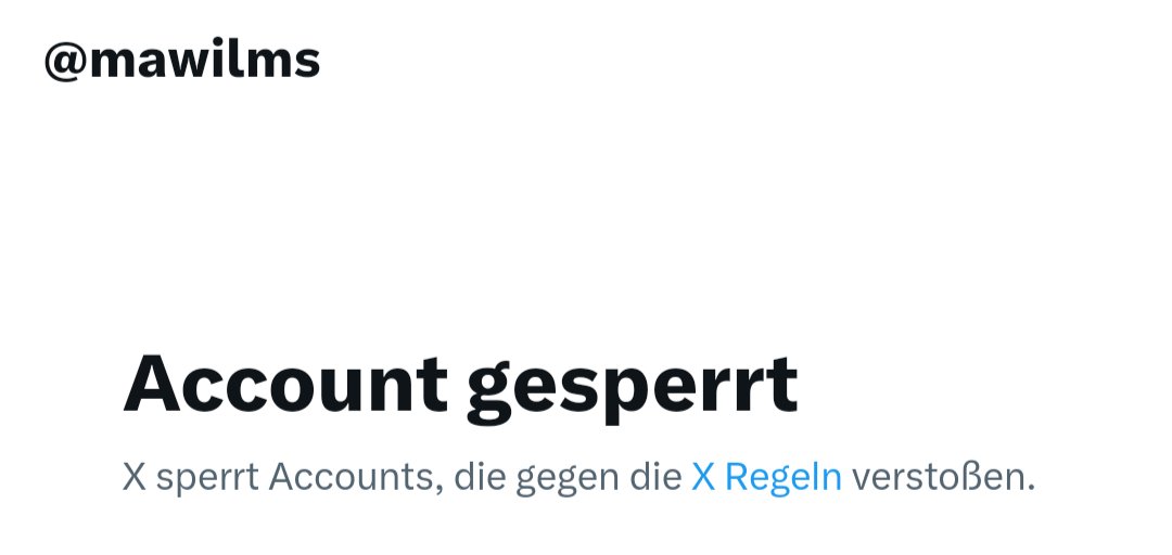 Arnd_Diringer's tweet image. Der Acciunt @mawilms wurde gesperrt. Marc Wilms ist Jurist, dass er etwas rechtswidriges geschrieben hat, ist kaum vorstellbar. Ich bitte @X das zu prüfen und den Account zu entsperren.
#TwitterSperrt #Xsperrt!
@Loeffel_Abrar