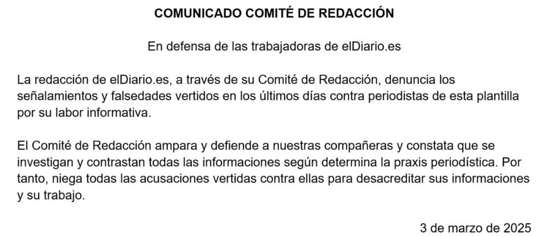 Comunicado de la redacción de <a href="/eldiarioes/">elDiario.es</a>.