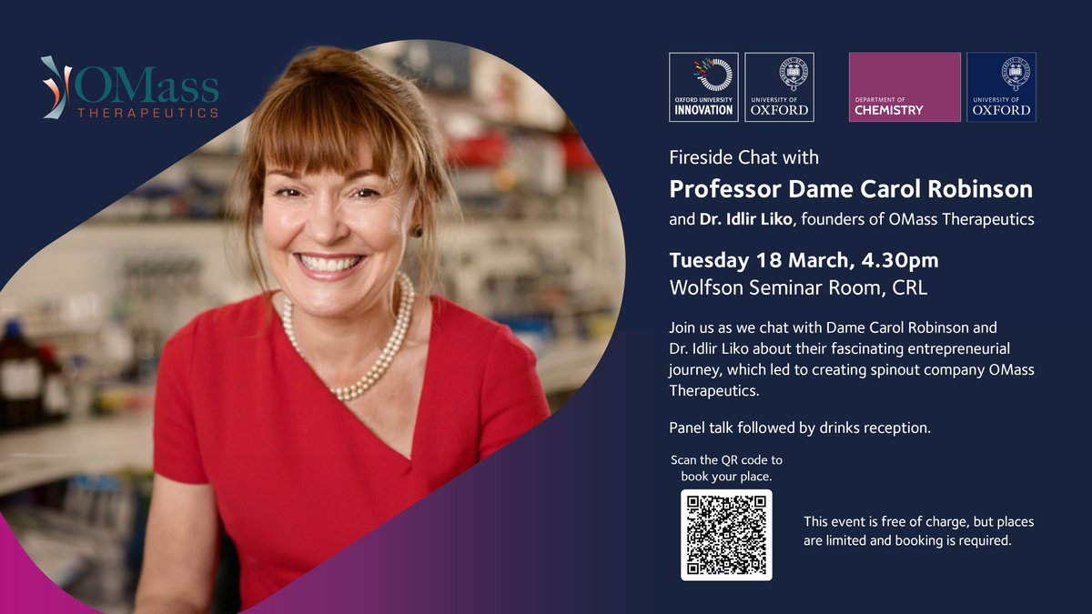 OxChemRF (@oxchemrf) on Twitter photo Staff & students <a href="/OxfordChemistry/">Oxford Chemistry</a>, <a href="/OxfordMaterials/">Oxford Materials</a> & <a href="/OxUInnovation/">Oxford University Innovation</a>! Register for a Fireside Chat with Prof Dame Carol Robinson & Dr Idlir Liko of <a href="/omasstx/">OMass Therapeutics</a> on 18th Mar 4:30pm in the Wolfson Rm. QR code in image. <a href="/CVR_Research/">Robinson Research Group</a> <a href="/CatalystOx/">Catalyst_Ox</a> <a href="/OxWiChem/">Oxford Women in Chemistry</a> <a href="/PostdocsOxChem/">PostdocsOxChem</a> <a href="/mplsoxford/">MPLSOxford</a> Staff & students <a href="/OxfordChemistry/">Oxford Chemistry</a>, <a href="/OxfordMaterials/">Oxford Materials</a> & <a href="/OxUInnovation/">Oxford University Innovation</a>! Register for a Fireside Chat with Prof Dame Carol Robinson & Dr Idlir Liko of <a href="/omasstx/">OMass Therapeutics</a> on 18th Mar 4:30pm in the Wolfson Rm. QR code in image. <a href="/CVR_Research/">Robinson Research Group</a> <a href="/CatalystOx/">Catalyst_Ox</a> <a href="/OxWiChem/">Oxford Women in Chemistry</a> <a href="/PostdocsOxChem/">PostdocsOxChem</a> <a href="/mplsoxford/">MPLSOxford</a>
