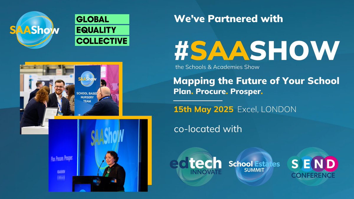 Schools & Academies Show (@saa_show) on Twitter photo We’re thrilled to welcome the <a href="/GECCollect/">GEC (Global Equality Collective)</a> as an official partner of the Schools & Academies Show London! Together, we’re supporting education leaders and shaping the future of schools. Join us on 15th May at Excel London: hubs.la/Q038VY360
#Education #SAAShow We’re thrilled to welcome the <a href="/GECCollect/">GEC (Global Equality Collective)</a> as an official partner of the Schools & Academies Show London! Together, we’re supporting education leaders and shaping the future of schools. Join us on 15th May at Excel London: hubs.la/Q038VY360
#Education #SAAShow