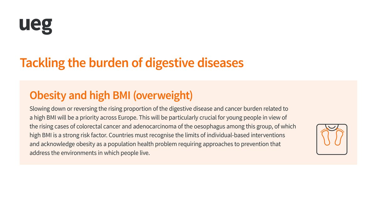 Obesity is a major risk factor for several digestive cancers including #CRC. 📣On #WorldObesityDay we call for preventive action to promote healthier environments. Read our policy recommendations ➡️ bit.ly/49Hhvwf. #ECCAM25 #EUNewsline