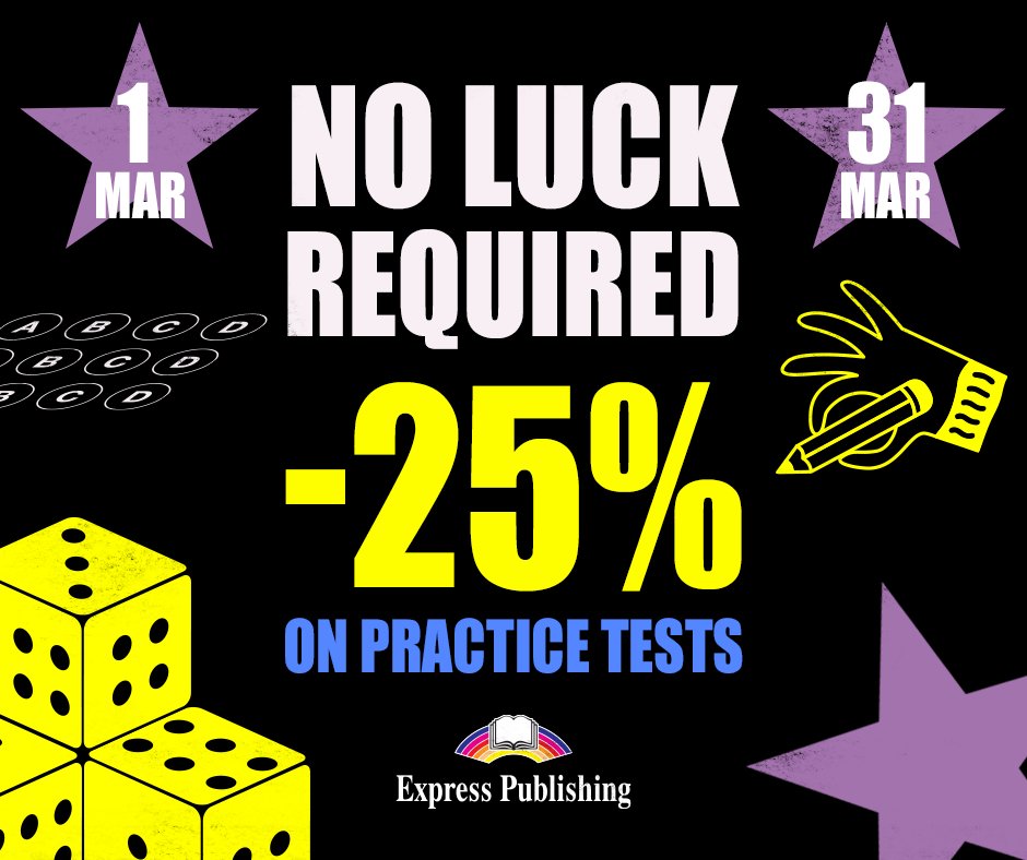 ExpressElt's tweet image. Get -25% our Practice Tests across all exam boards!
🛒 bit.ly/41lPCHF
#Offer #PracticeTests #NoLuckRequired #EnglishLanguage #ELT #Exams