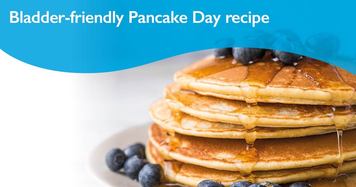 Enjoy Pancake Day using this delicious bladder-friendly recipe with different variations.

With blueberries: 
Sprinkle some blueberries over the batter after pouring it into the pan. Flip them over for just a minute and serve with additional blueberries.