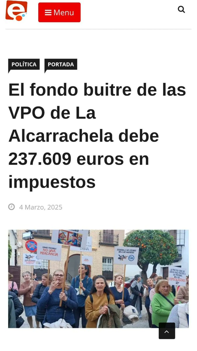 ¿Dónde se ha visto que un gobierno local defienda más a empresas ESTAFADORAS que especulan con la vivienda que a sus vecinos y vecinas? Vamos a seguir peleando por el DERECHO A UNA VIVIENDA DIGNA.

ecijaldia.es/2025/03/el-fon…