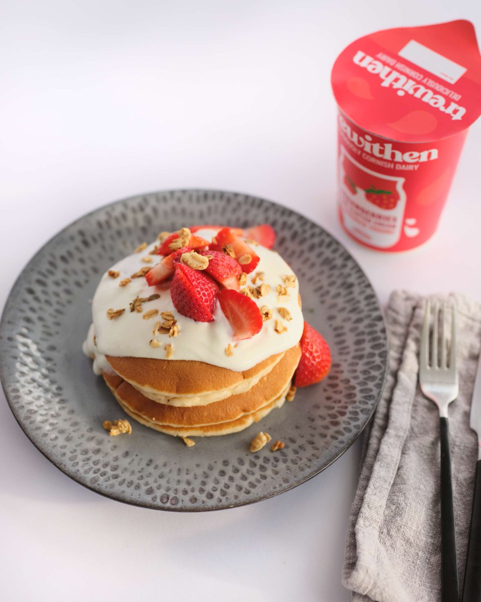 Celebrate Shrove Tuesday with a twist! Our Strawberry yoghurt is the perfect fruity topping for your pancakes today, but don't forget we also have Greek yoghurt and indulgent Peaches &amp; Clotted Cream flavours! Available in the dairy aisle in Tesco, Spar and local stores.
