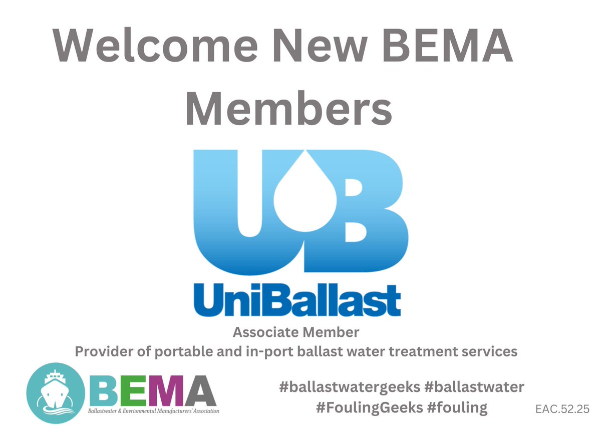 We are always excited when new members are joining us! This time it is UniBallast.  Let's get them a warm welcome and looking forward battling #invasivespecies #ballastwater #FoulingGeeks #ballastgeeks #biofouling #newmember #GHG