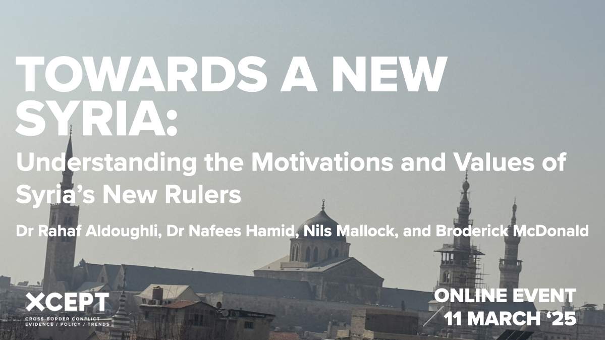 ICSR (@icsr_centre) on Twitter photo 🇸🇾 We're looking forward to hosting this <a href="/XCEPT_Research/">XCEPT Research</a> webinar next week, where <a href="/r_aldoughli/">dr rahaf aldoughli</a>, <a href="/NafeesHamid/">Nafees Hamid, PhD</a>, <a href="/lock_nils/">Nils Mallock</a> & <a href="/BroderickM_/">Broderick McDonald</a> will talk about their research interviewing Syrian rebel fighters in the month's surrounding Assad's fall.
🎟️ kcl.ac.uk/events/towards… 🇸🇾 We're looking forward to hosting this <a href="/XCEPT_Research/">XCEPT Research</a> webinar next week, where <a href="/r_aldoughli/">dr rahaf aldoughli</a>, <a href="/NafeesHamid/">Nafees Hamid, PhD</a>, <a href="/lock_nils/">Nils Mallock</a> & <a href="/BroderickM_/">Broderick McDonald</a> will talk about their research interviewing Syrian rebel fighters in the month's surrounding Assad's fall.
🎟️ kcl.ac.uk/events/towards…