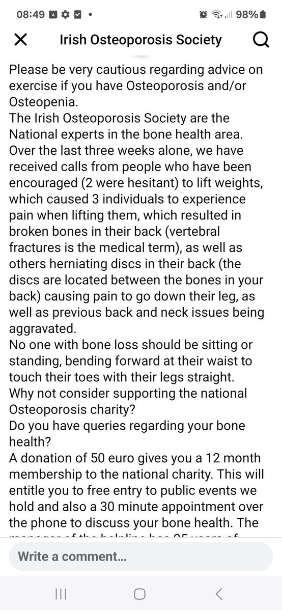 physiotutorium's tweet image. Thoughts? #Osteoporosis
#WeightTraining
This advice does not feel nuanced enough. There are risks to weight training but greater benefits.