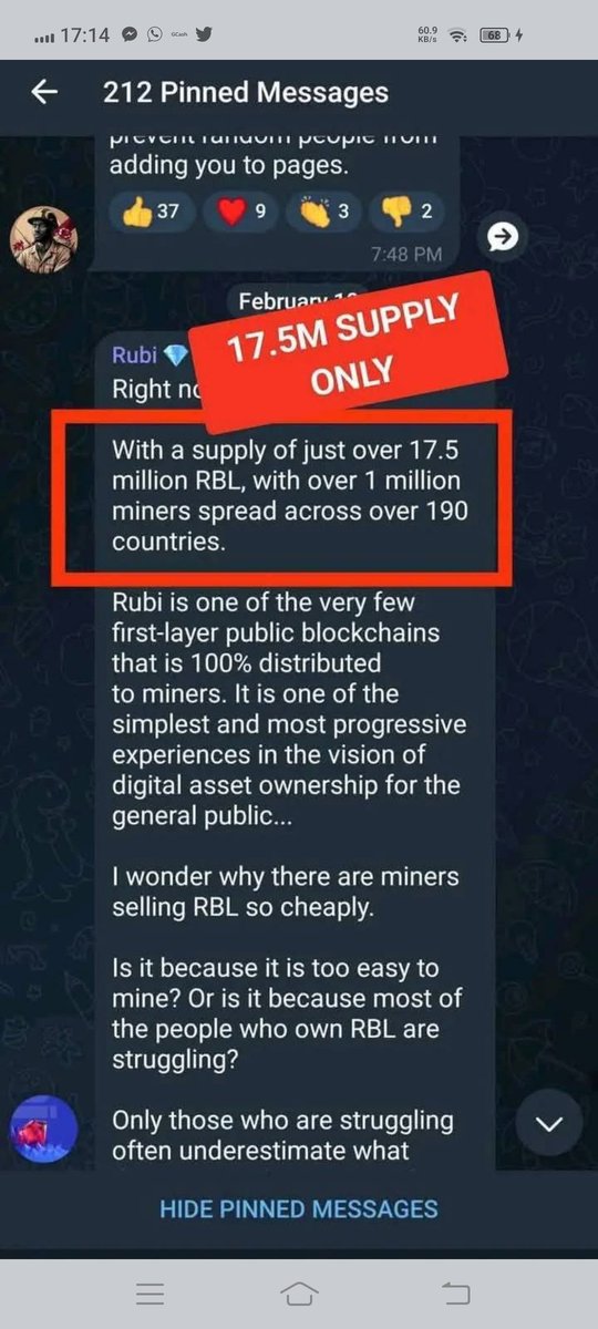 Gab_CryptoLoves's tweet photo. Listing is coming soon!🥰

17.5M total supply only
 $RUBI  $3-$5 per coin
Potential gain: $500-$2000

Mine $rubi now before its too late🚀🥰
https://t.co/aXBHPPphB5
 
>DOWNLOAD
>REGISTER USING MY CODE TO GET 1 $RUBI
>START MINING

#PiNetwork
#RubiGlobal https://t.co/Zh5DtFMctg