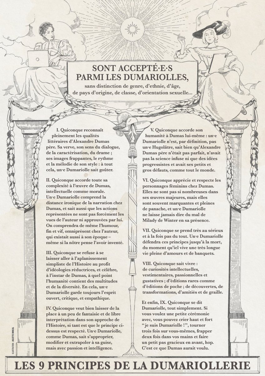 dumariolles's tweet image. Les Dumariolles, ce n’est pas que le collectif d’artistes et la communauté en ligne: ça peut aussi être vous! Lors de notre expo au château de Monte-Cristo, nous vous expliquons les 9 principes de la Dumariollerie. Si tant est que vous y adhérez, vous pouvez vous dire Dumariolle!