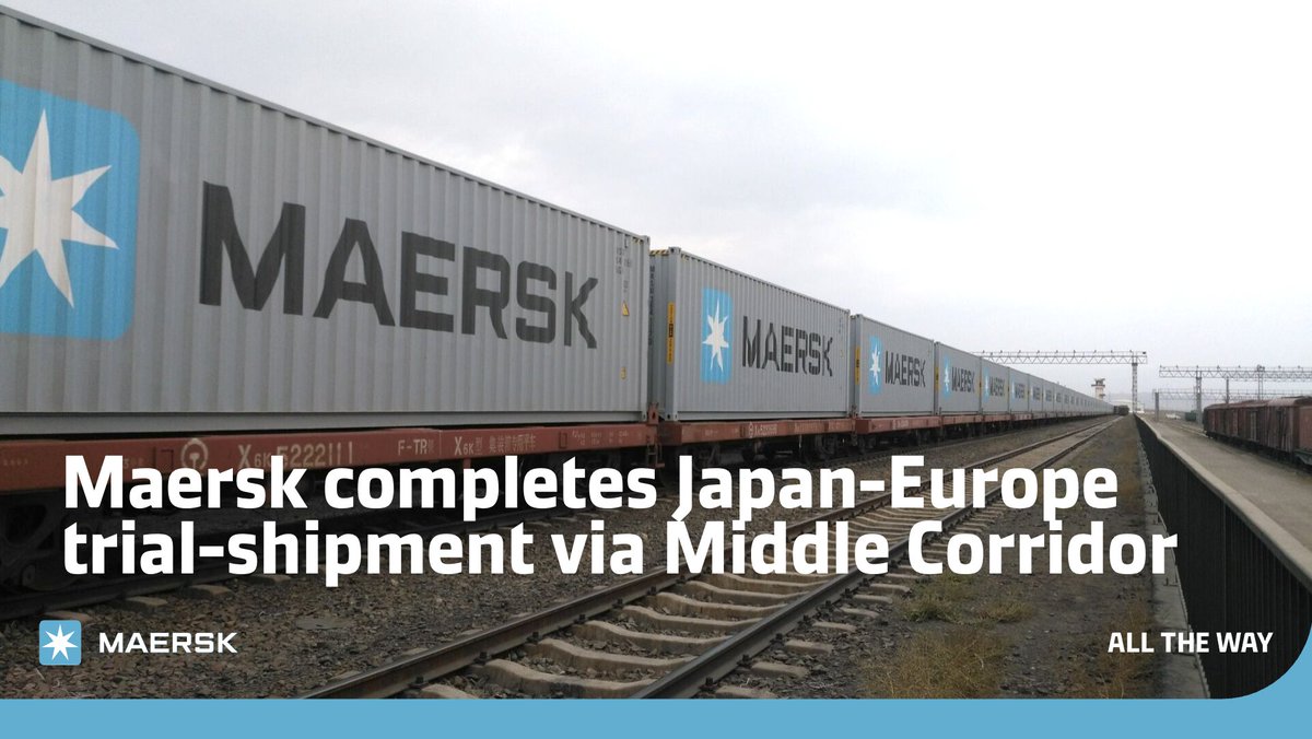 🚆 We’ve completed our first trial shipment from Japan to Europe via the Middle Corridor! This milestone highlights its potential as a key trade route, offering efficient and resilient logistics solutions.

📦 Learn more: maersk.com/transportation…

#Logistics #RailFreight #Maersk