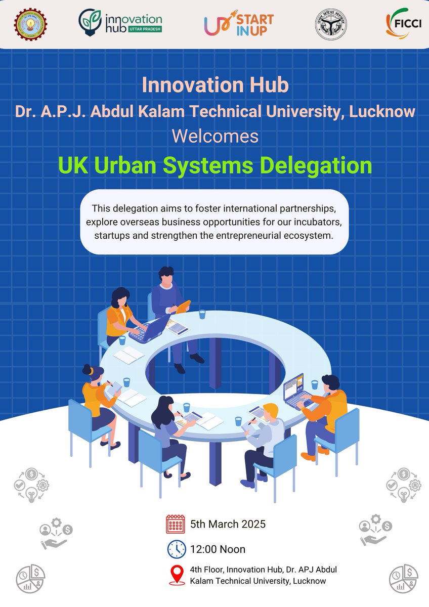 Innovation Hub (@innovationhubup) on Twitter photo #UK Urban Systems #Delegation scheduled on 5th March 2025 at <a href="/InnovationHubUP/">Innovation Hub</a> <a href="/AKTU_Lucknow/">AKTU</a>
Invite #incubators #startups of #Lucknow region to explore the #business and #partnership opportunity
<a href="/GovernorofUp/">Governor of Uttar Pradesh</a> <a href="/UPGovt/">Government of UP</a> <a href="/CMOfficeUP/">CM Office, GoUP</a> #UK Urban Systems #Delegation scheduled on 5th March 2025 at <a href="/InnovationHubUP/">Innovation Hub</a> <a href="/AKTU_Lucknow/">AKTU</a>
Invite #incubators #startups of #Lucknow region to explore the #business and #partnership opportunity
<a href="/GovernorofUp/">Governor of Uttar Pradesh</a> <a href="/UPGovt/">Government of UP</a> <a href="/CMOfficeUP/">CM Office, GoUP</a>