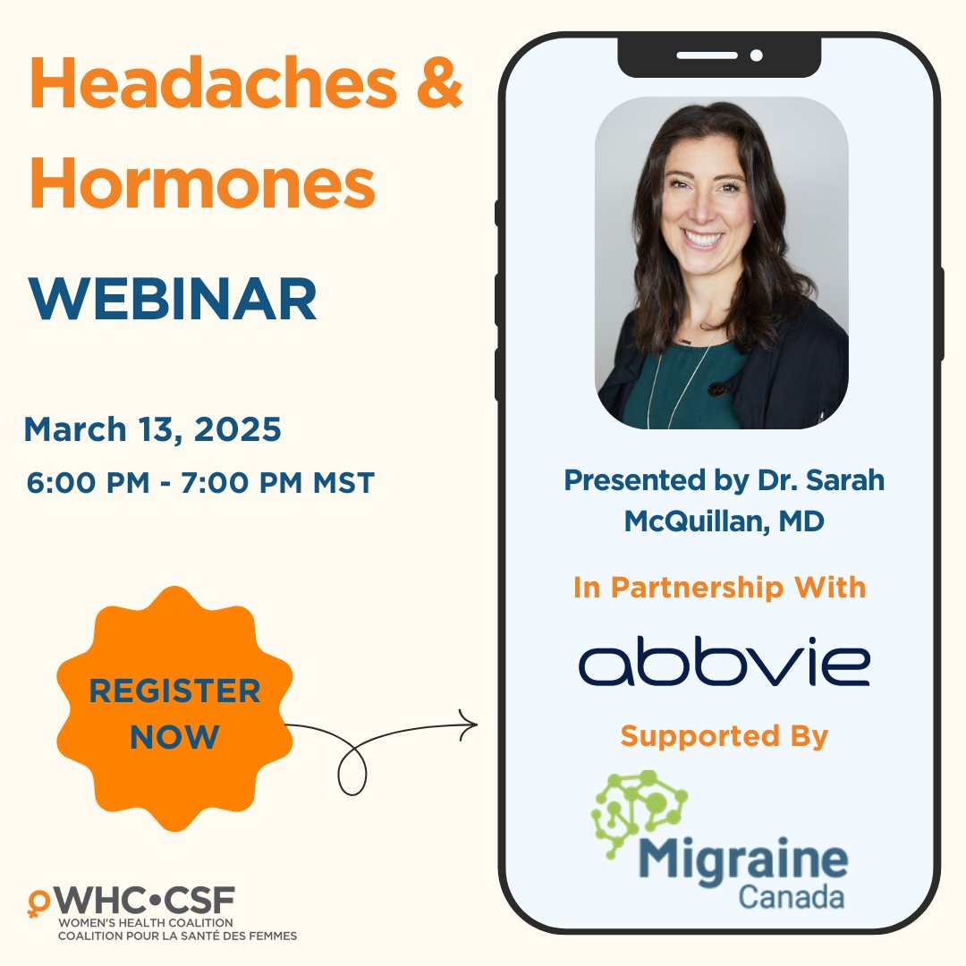 🧠 Headaches &amp; Hormones – Upcoming Webinar! 🩺

🎟 Register now: eventbrite.ca/e/headaches-ho…