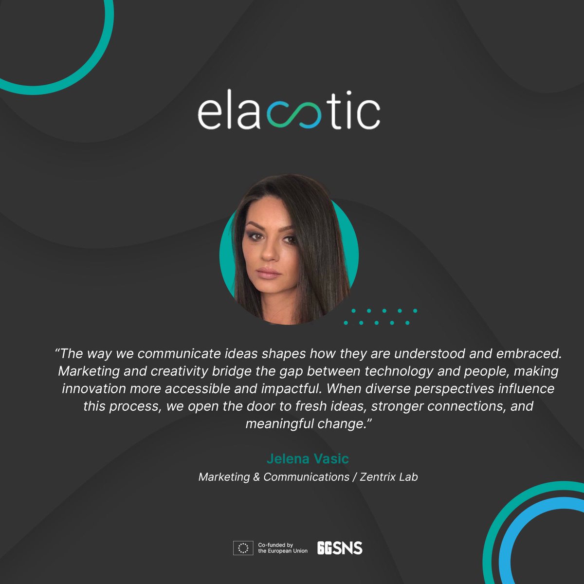 Women Driving ELASTIC: <a href="/TheJelenaVasic/">Jelena</a> on Communication &amp; Impact

Clear and creative communication makes innovation accessible. In ELASTIC, bridging research and real-world impact starts with the right message.

More: elasticproject.eu/women-driving-…

#WomenInSTEAM #ELASTICProject