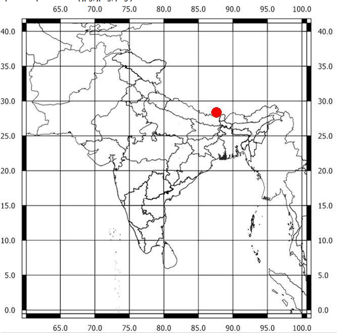 EQ of M: 4.2, On: 04/03/2025 14:44:28 IST, Lat: 28.28 N, Long: 87.56 E, Depth: 5 Km, Location: Tibet. 
Our Website and App are down due to maintenance. We will be back soon, please bear with us. 
<a href="/DrJitendraSingh/">Dr Jitendra Singh</a> 
<a href="/OfficeOfDrJS/">Office of Dr. Jitendra Singh</a> 
<a href="/Ravi_MoES/">Ravi</a>  
<a href="/Dr_Mishra1966/">Dr. O. P. Mishra</a> 
<a href="/ndmaindia/">NDMA India | राष्ट्रीय आपदा प्रबंधन प्राधिकरण 🇮🇳</a>