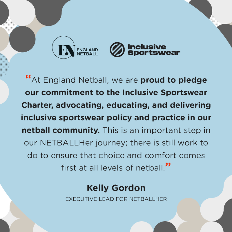 EnglandNetball's tweet photo. Pledging to the @InclusiveSprtwr Charter 📜  

🤝 We're joining @howard__tess, other NGBs and brands with a singular mission: to enable kit choice and comfort at every level of sport. 

Find out more ⬇️