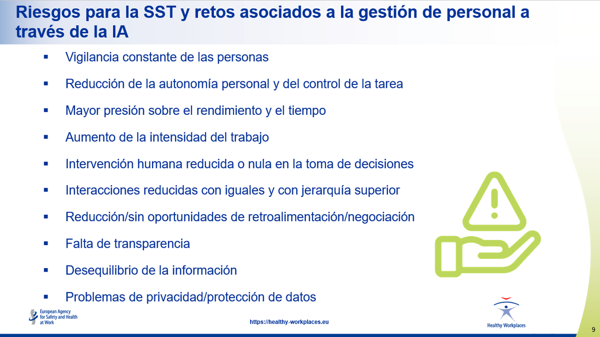 ⚠️ Sabías que a xestión de persoal a través da #IA pode implicar riscos para a #SST?

🟢 A campaña “Traballos seguros e saudables na era dixital” preséntache as claves.

#RESST #EUHealthyWorkplaces #INSST #ISSGA