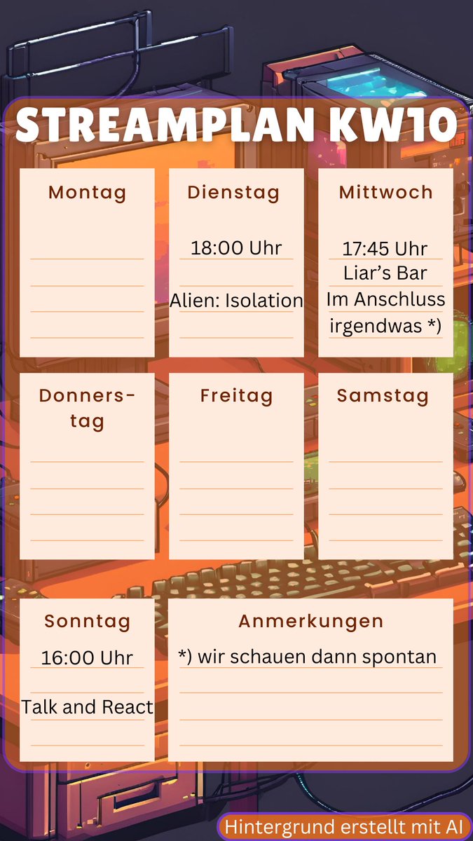 GaminGandalf's tweet photo. Ich habe den #Wochenplan nicht vergessen. Bin grad nur etwas Social Media müde (also... noch mehr als sonst).
#Twitch #Streamer #Stream #AlienIsolation #LiarsBar #Reactions https://t.co/6SByBuW5GQ