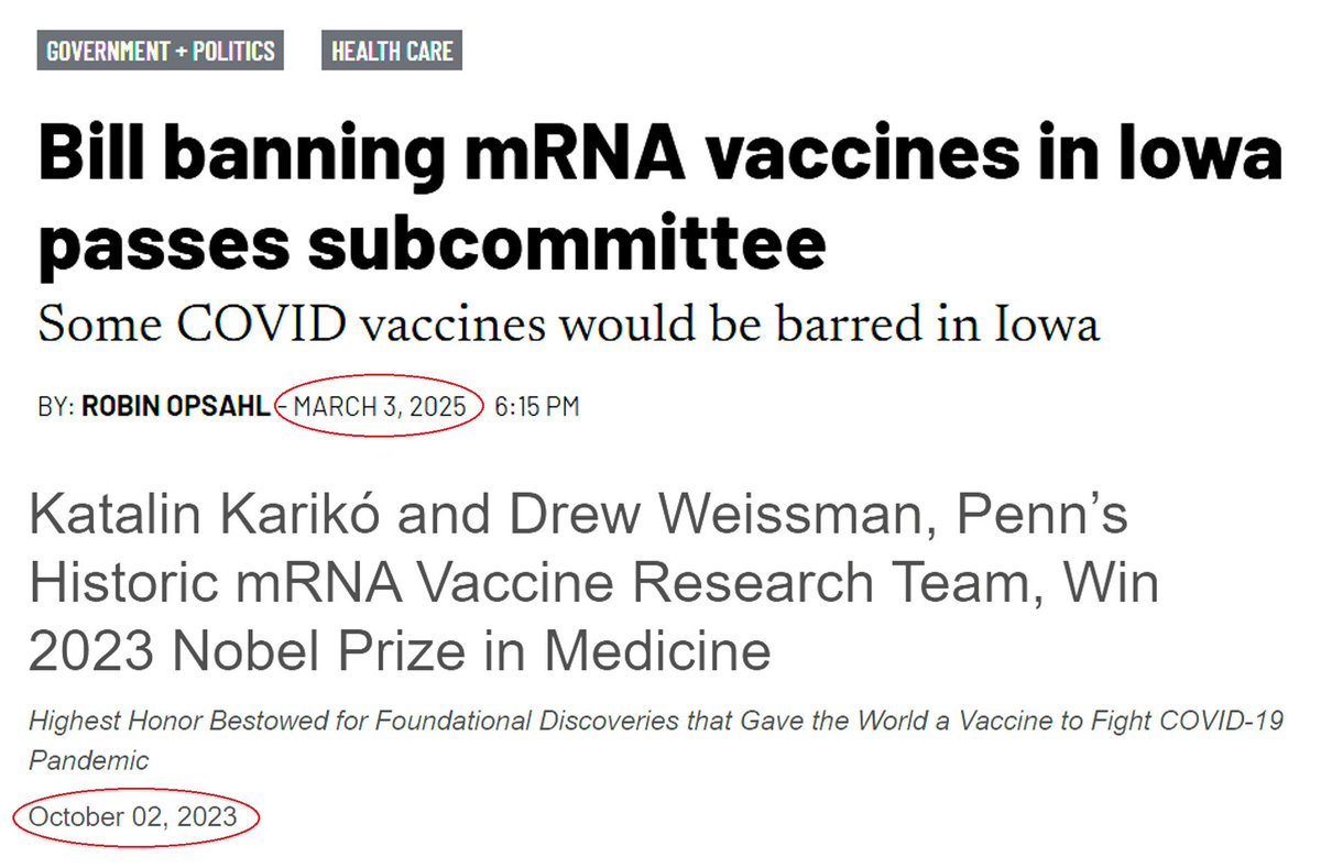 In 2023, scientists gave the Nobel Prize to those who developed mRNA vaccines. This is how much we trust and believe in them. To have vaccines *BANNED* less than 2 years later can't have other intentions than just causing more sickness and suffering. Anti-science will kill us.