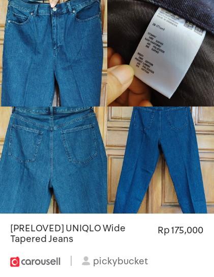 Hey X's...
[PRELOVED] UNIQLO Wide Tapered Jeans', available at Rp 175,000 on #Carousell: carousell.app.link/7yEtkMLfsRb