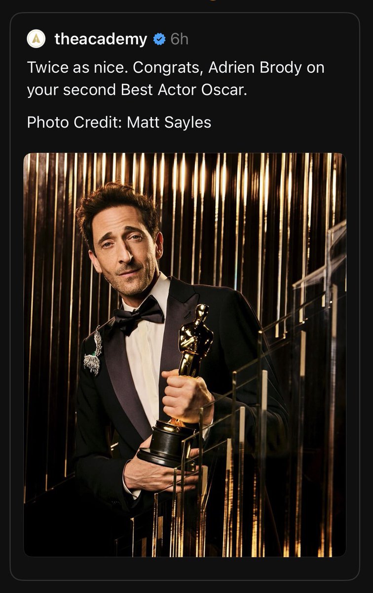 I didn’t know there was an Oscar for second best actor 😮