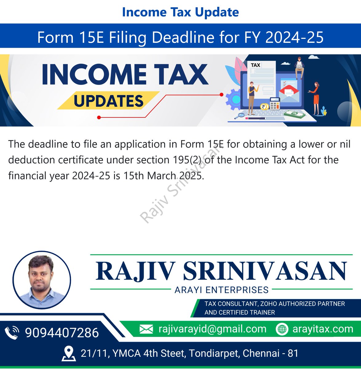 arayi_infotech's tweet image. #Form15E #LowerTDS #Section195 #IncomeTaxIndia #TaxCompliance #FY2024-25