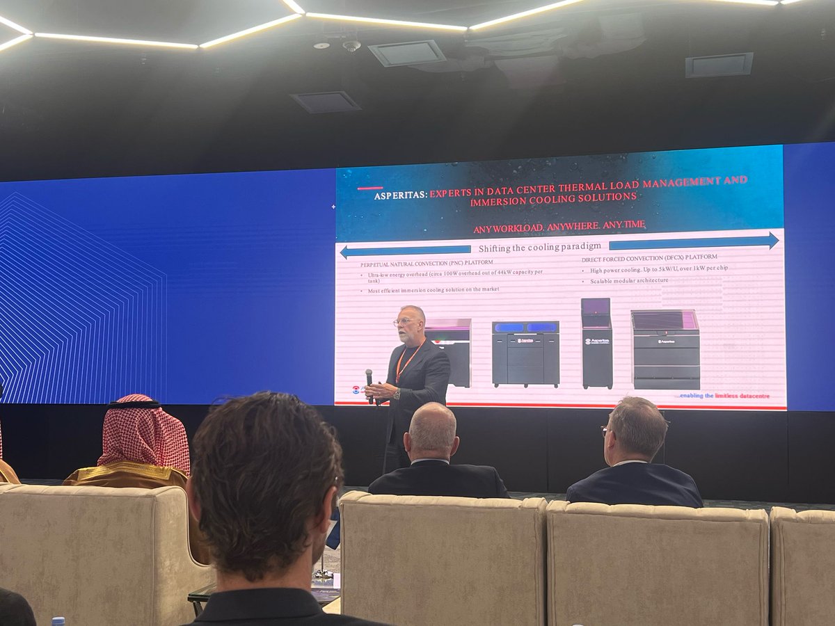 Asperitas_IC's tweet photo. Asperitas CSO, Rob Karssiens, had the pleasure of doing a deep-dive on immersion cooling deployments at the Web Summit Qatar last week.

Are you working on a datacentre project? Book a meeting with us ➡️ https://t.co/fdLmk9gC9e

#ImmersionCooling #DatacentreEfficiency #HPC https://t.co/TlqkwxJZwk