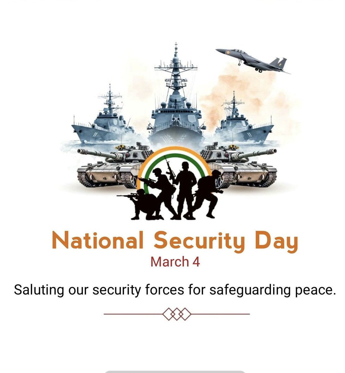 VijayKa25091975's tweet photo. #NationalSecurityDay we Salute the brave heroes who safeguard and Nation with unwavering dedication, Their sacrifice our safety and freedom.
Jay Hind 🇮🇳🙏
#राष्ट्रीय_सुरक्षा_दिवस #IndianArmy
#INDvsAUD #RohitSharma
#ShamaMohamed #TrainAccident
#Oscars2025 https://t.co/qTo60GRpcj