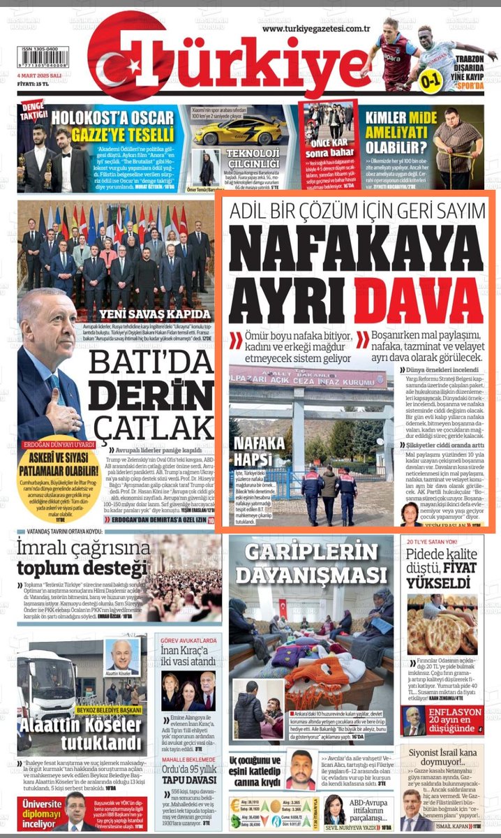 Bugün ku <a href="/turkiyegazetesi/">Türkiye Gazetesi</a> ne ana sayfa Süresiz nafaka haberi için çok çok  tşk Ler 🙏
<a href="/trbiaplatformu/">BOŞANMIŞ İNSANLAR VE AİLE PLATFORMU</a> 
04/03/2025