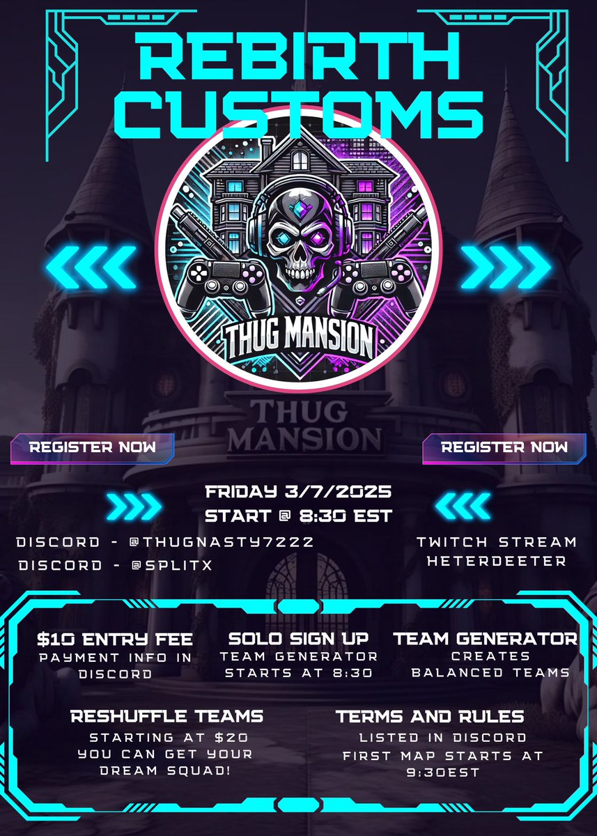 #warzone #comp 

🚨 CUSTOMS 🚨 

 Friday MAR (3/7)   

Team Gen @ 8:30 PM EST  

$10 USD | £8.00 GBP | BO3 Winners

<a href="/___THUGNASTY___/">Thugnasty</a> &amp; I will be Hosting!  Enter to win FE to the tourney by RT and FOLLOWING! (Draw @ 8:30PM EST)  Comment below for form!  Need 36 sign ups to run it!