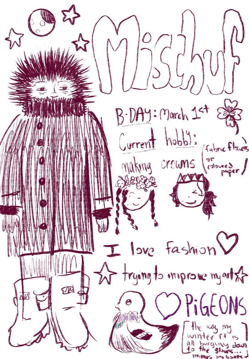 mischuf's tweet image. Made this for my bday… meet me!! its so rushed because im quickly doing this before i chicken out