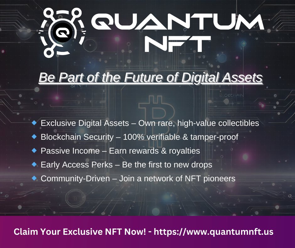 realquantumnft's tweet photo. Join now :- https://t.co/sAcmcE2j7W
#NFT #NFTs #CryptoNews #bitcoins #Blockchain #Quantumnft https://t.co/ZD7ljwQxOn