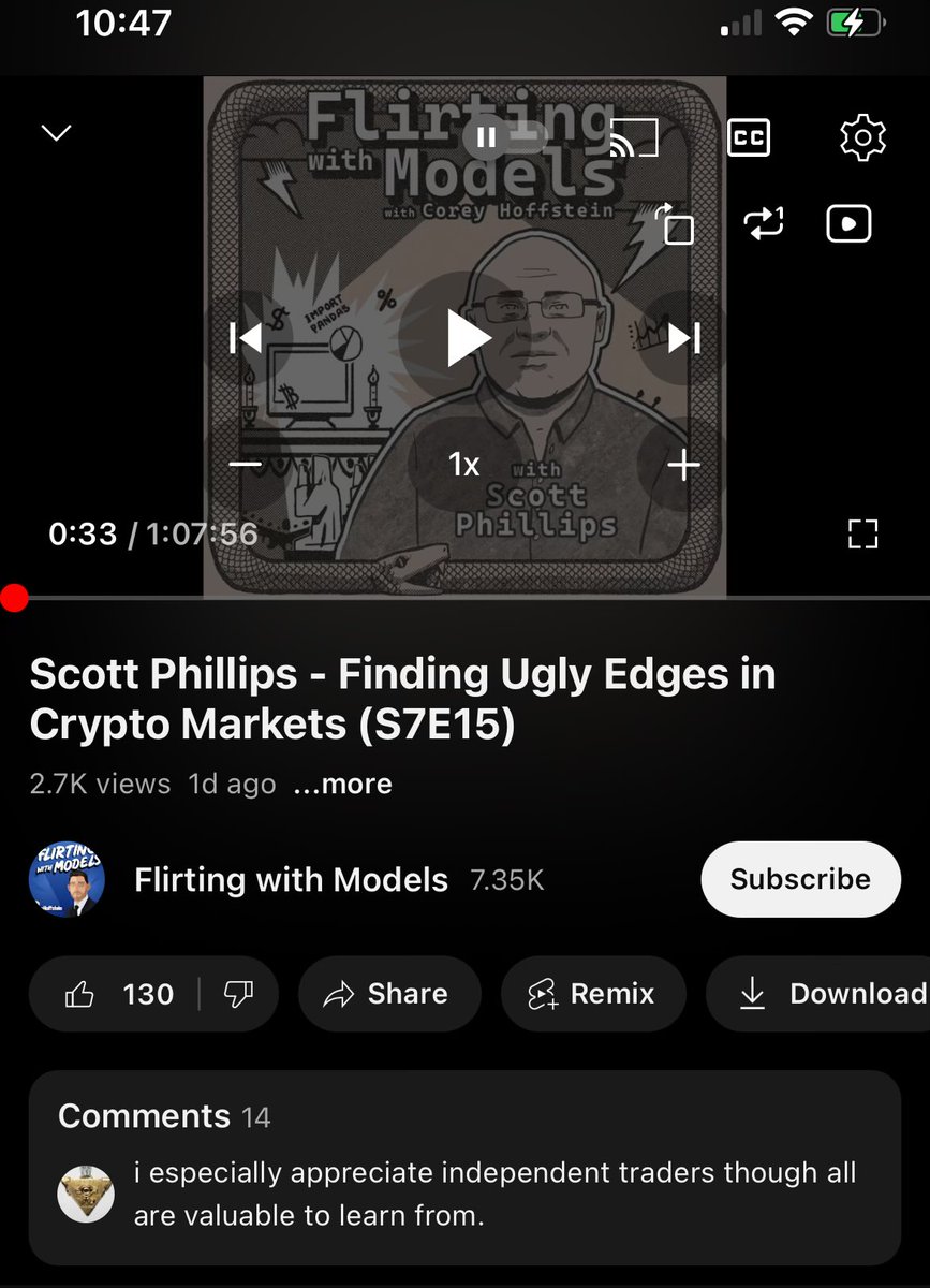 lil qwant (@lilqwantxbt) on Twitter photo “You’re assuming stationarity, what if one of those ETH killers actually killed ethereum?”
<a href="/ScottPh77711570/">Scott Phillips</a> on flirting with models is a must listen for systematic traders.
Especially if coming from retail background.
Must listen. “You’re assuming stationarity, what if one of those ETH killers actually killed ethereum?”
<a href="/ScottPh77711570/">Scott Phillips</a> on flirting with models is a must listen for systematic traders.
Especially if coming from retail background.
Must listen.