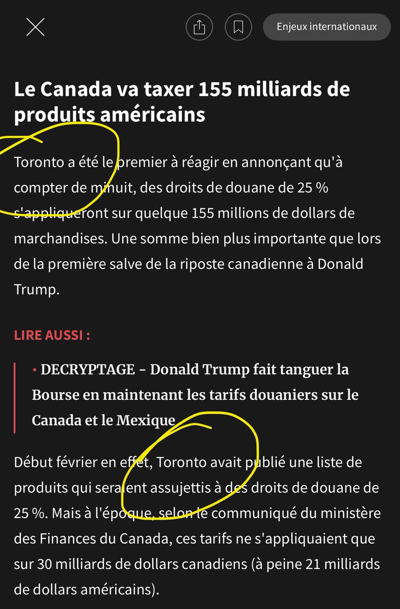 Une petite révision de géo <a href="/LesEchos/">Les Echos</a> ? Il ne me semble pas que le gouvernement fédéral du <a href="/Canada/">Canada</a> siège à <a href="/Toronto/">T O R O N T O 🍁</a> 😁
