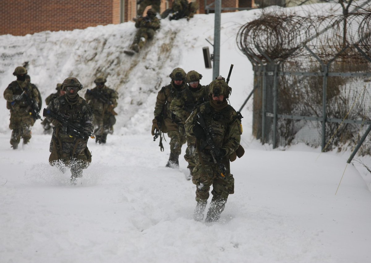 2INFDIV's tweet image. Soldiers assigned to the 1-2nd Stryker Brigade Combat Team and the Republic of Korea Army participate in a training exercise at the Korea Combat Training Center, South Korea. The exercise strengthens interoperability and enhances combat readiness between U.S. and ROK forces.