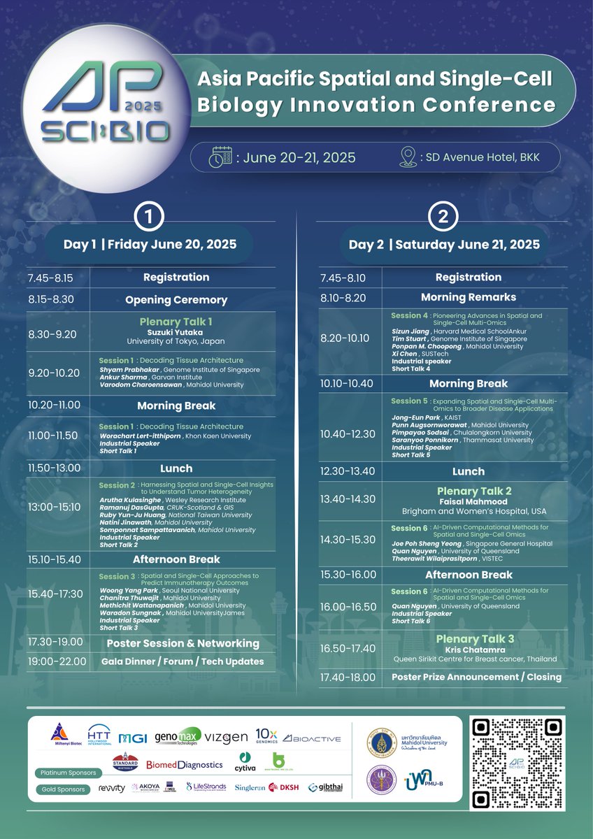 Join AP-SciBio 2025 to discover the latest in spatial &amp; single-cell biology. Network with top researchers in biomedicine, cancer, immunology, regenerative medicine, biotech, and drug development. Don’t miss it! 🔗 ap-scibio.org
📅 June 19-21, 2025